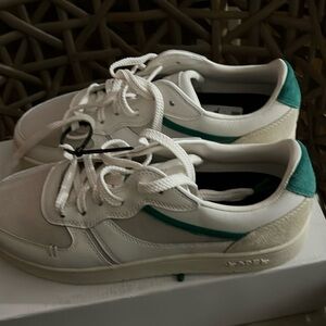 New Label GT Retro Low White/Green Leather Sneakers M10/W11.5 $130 NWT Unique